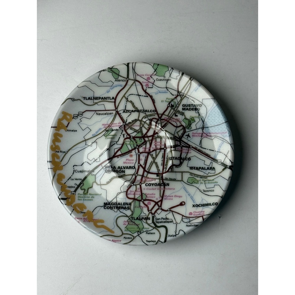 Mitterteich Bavaria Germany Mexico City Map Saucer Porcelain CDMX Trinket Dish